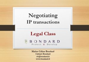 Legal Class- Negotiating IP transactions